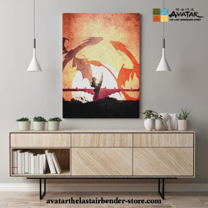 Avatar The Last Airbender - Aang Dragon Canvas Wall Art