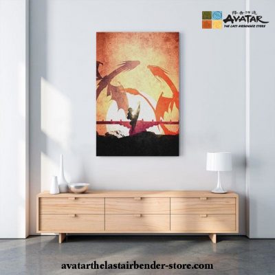 Avatar The Last Airbender - Aang Dragon Canvas Wall Art