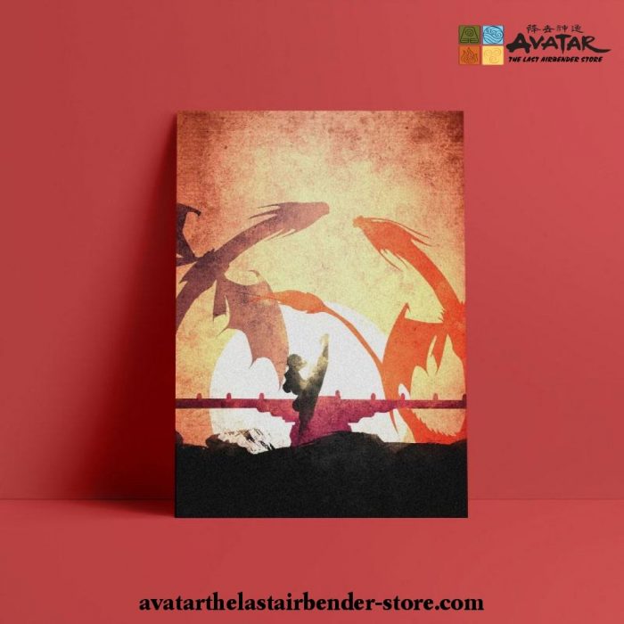 Avatar The Last Airbender - Aang Dragon Canvas Wall Art