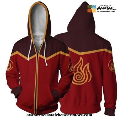 Avatar: The Last Airbender - Fire Nation Zip Up Hoodie Cosplay Costume