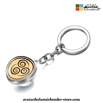 Avatar The Last Airbender Keychain Symbol Double Sided Glass Ball Keyring