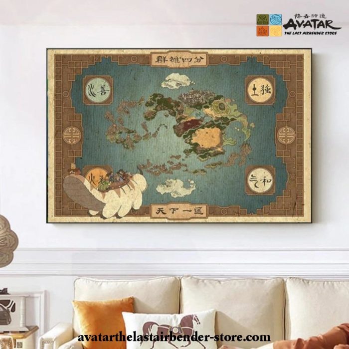 Avatar: The Last Airbender Map Poster Canvas Painting Wall Art