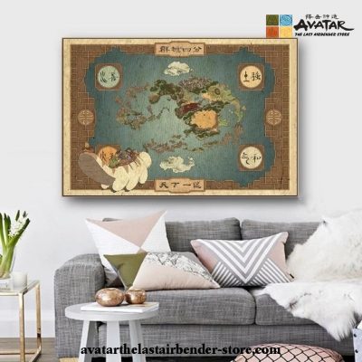 Avatar: The Last Airbender Map Poster Canvas Painting Wall Art