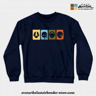 Avatar The Last Airbender Playing Cards Crewneck Sweatshirt Navy Blue / S