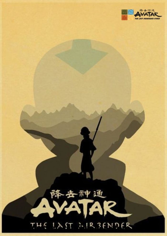 Avatar: The Last Airbender Poster - Aang Vintage Kraft Paper