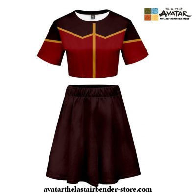 Avatar: The Last Airbender Tops & Skirt Cosplay Costume Women Girl