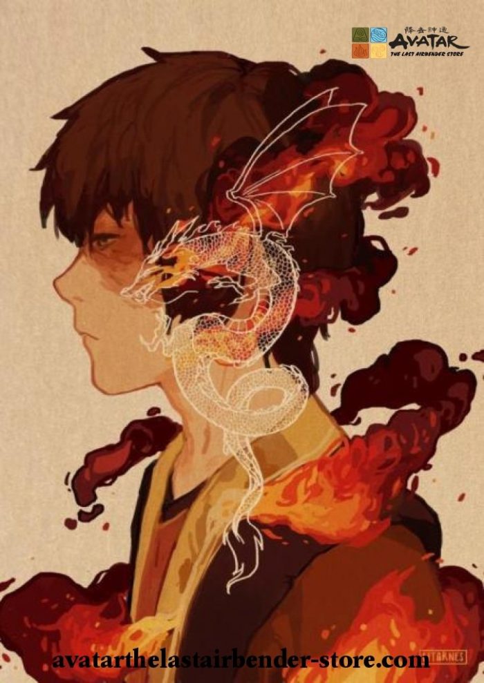 Avatar The Last Airbender Zuko Dragon Kraft Paper Poster