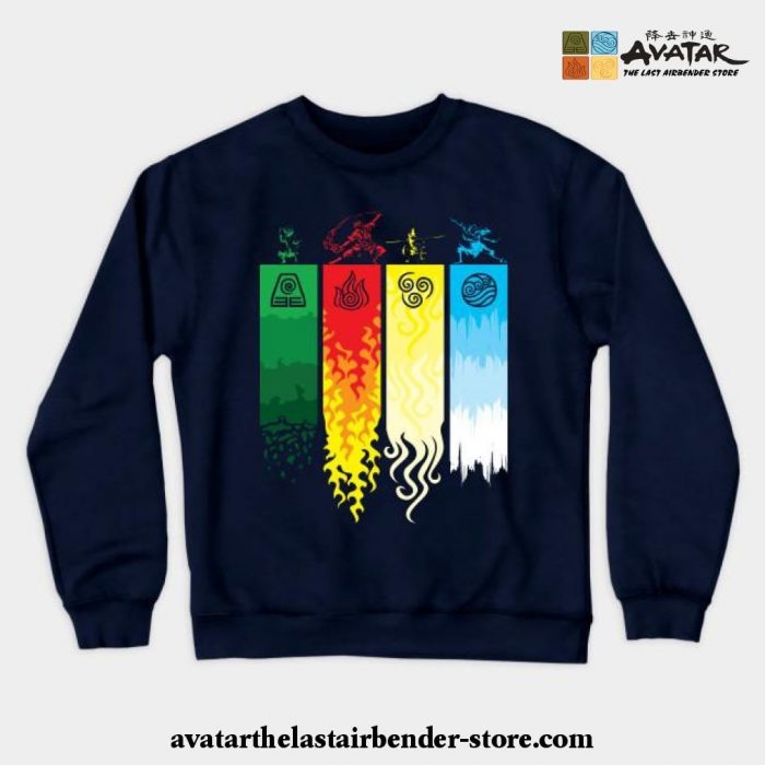 Element Symbols Avatar The Last Airbender Crewneck Sweatshirt Navy Blue / S