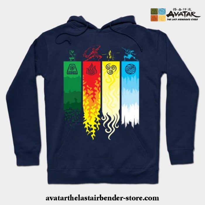 Element Symbols Avatar The Last Airbender Hoodie Navy Blue / S