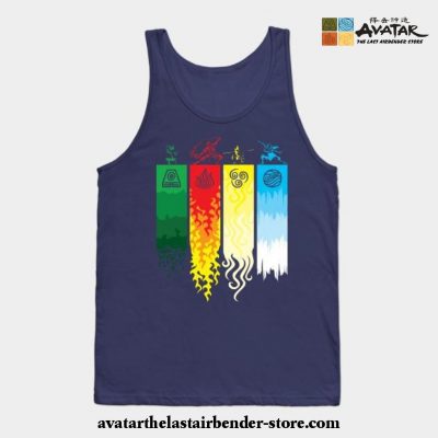 Element Symbols Avatar The Last Airbender Tank Top Navy Blue / S