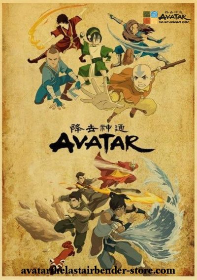 New Avatar: The Last Airbender Vintage Kraft Paper Poster