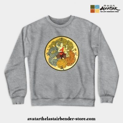 The Powerful Of Aang Crewneck Sweatshirt Gray / S