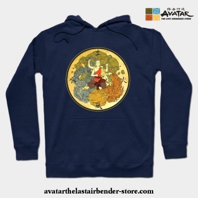 The Powerful Of Aang Hoodie Navy Blue / S