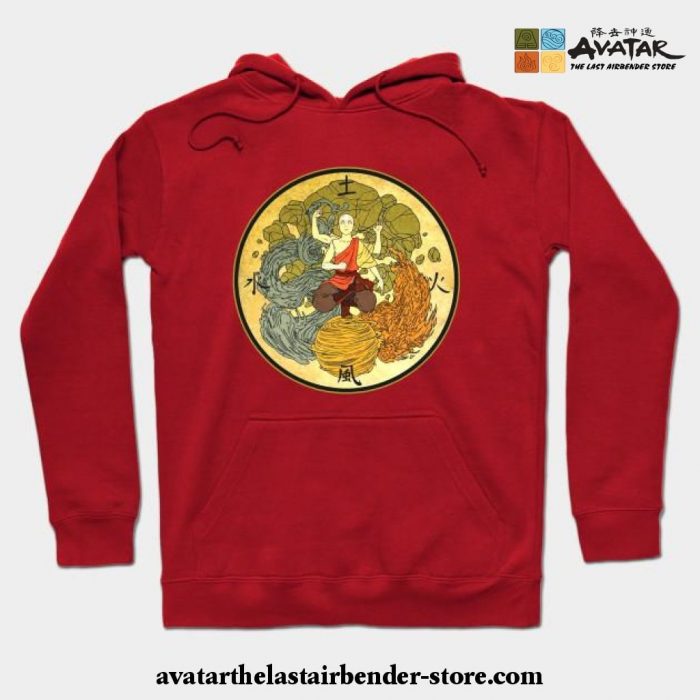 The Powerful Of Aang Hoodie Red / S