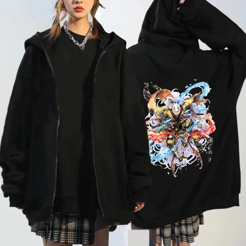 Avatar The Last Airbender Hoodie With Zipper Anime Manga Graphic Autumn Winter Fleece Warm Men Women 1 - Avatar The Last Airbender Store