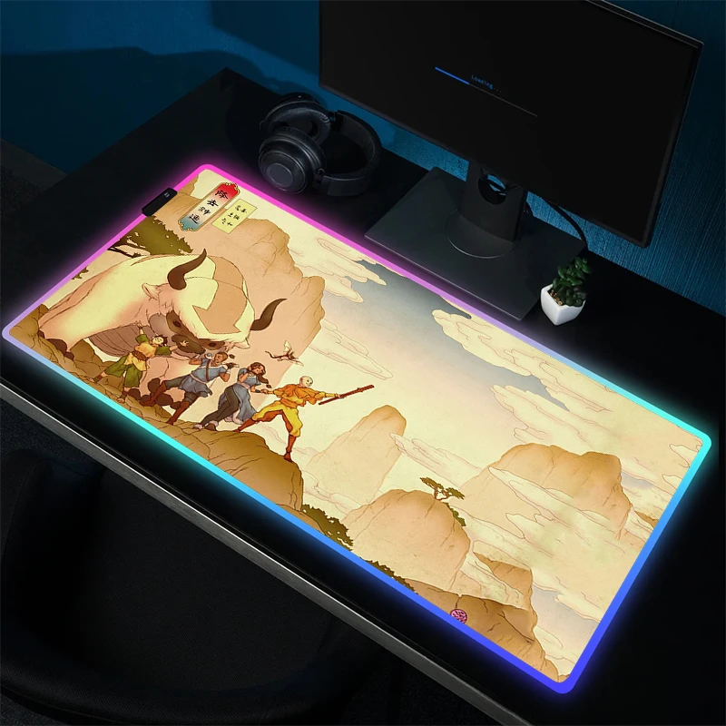 RGB Large Mousepad XXL Gamer HD Print Keyboard Mouse Mat Anime Avatar The Last Airbender Gaming 13 - Avatar The Last Airbender Store