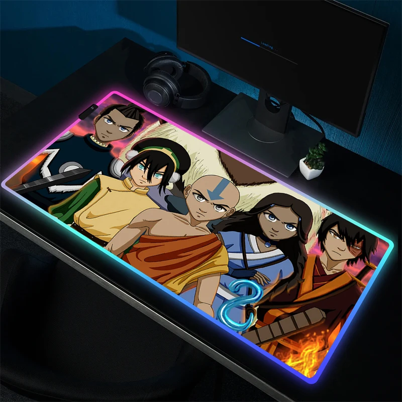 RGB Large Mousepad XXL Gamer HD Print Keyboard Mouse Mat Anime Avatar The Last Airbender Gaming 7 - Avatar The Last Airbender Store