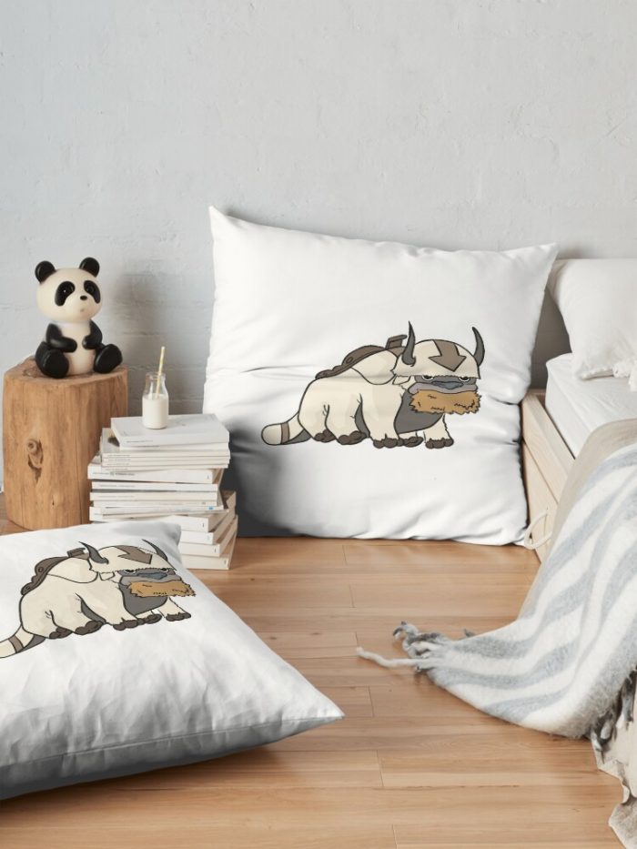 Appa Eating Hay, Avatar The Last Airbender Throw Pillow Official Avatar The Last Airbender Merch