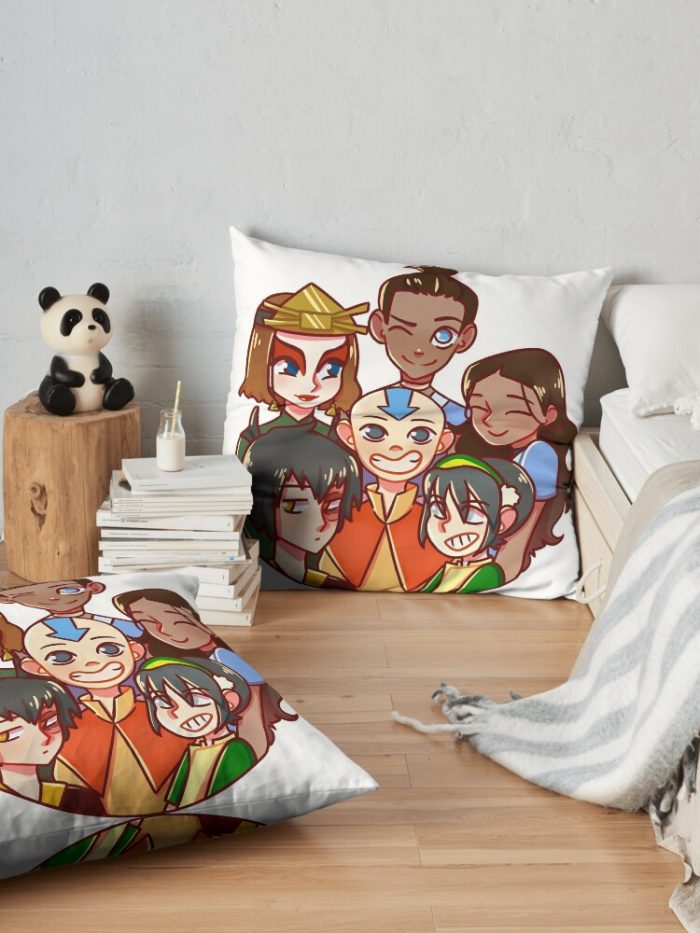 The Gaang Throw Pillow Official Avatar The Last Airbender Merch