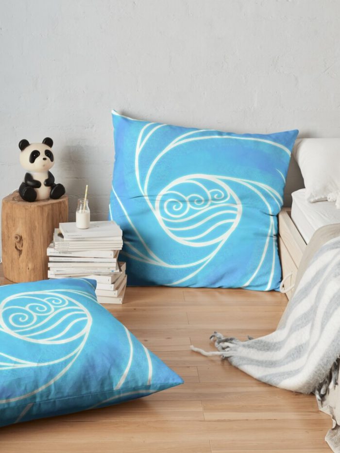 Water Blue Throw Pillow Official Avatar The Last Airbender Merch