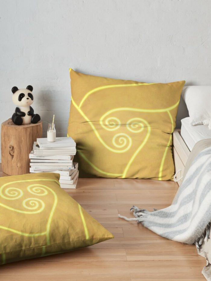 Air Yellow Throw Pillow Official Avatar The Last Airbender Merch