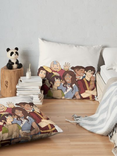 Atla: The Gaang Throw Pillow Official Avatar The Last Airbender Merch