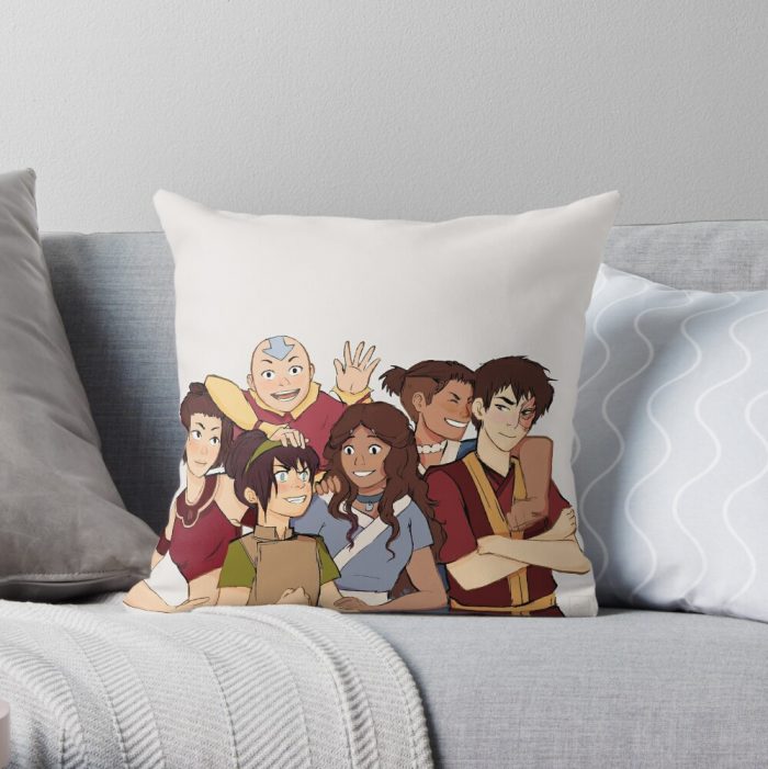 Atla: The Gaang Throw Pillow Official Avatar The Last Airbender Merch