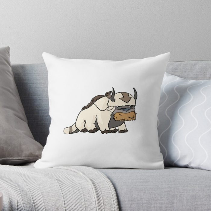 Appa Eating Hay, Avatar The Last Airbender Throw Pillow Official Avatar The Last Airbender Merch