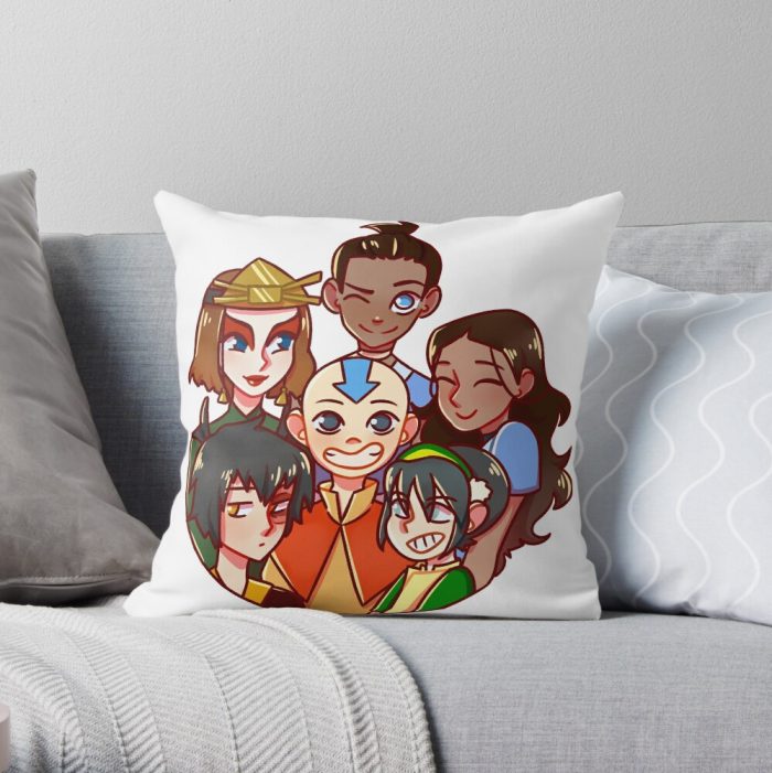 The Gaang Throw Pillow Official Avatar The Last Airbender Merch