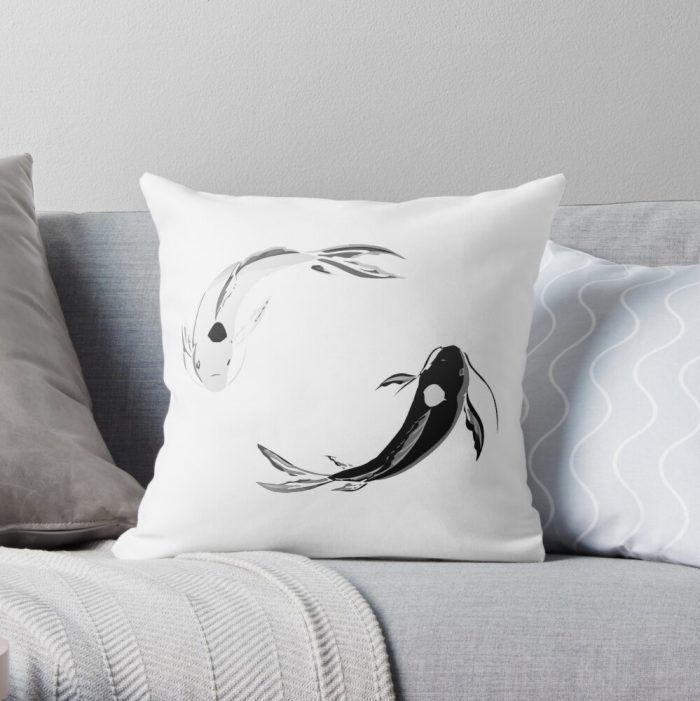 Yin Yang Koi - Avatar Throw Pillow Official Avatar The Last Airbender Merch