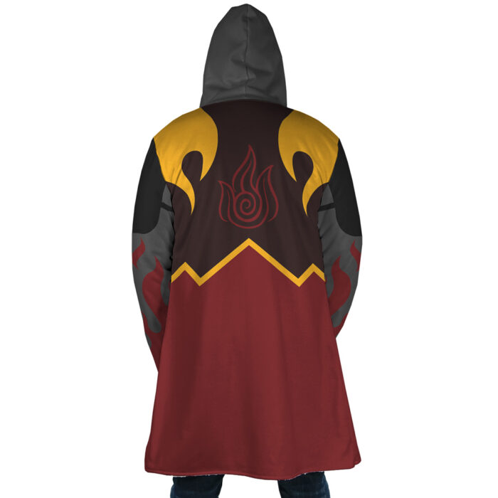 Fire Nation Avatar AOP Hooded Cloak Coat BACK Mockup - Avatar The Last Airbender Store