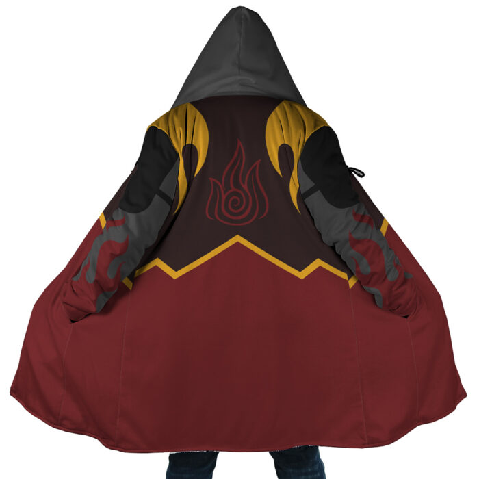 Fire Nation Avatar AOP Hooded Cloak Coat MAIN Mockup - Avatar The Last Airbender Store