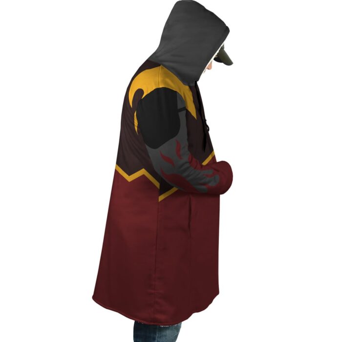 Fire Nation Avatar AOP Hooded Cloak Coat RIGHT Mockup - Avatar The Last Airbender Store