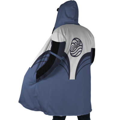 Water Tribe Avatar AOP Hooded Cloak Coat SIDE Mockup - Avatar The Last Airbender Store