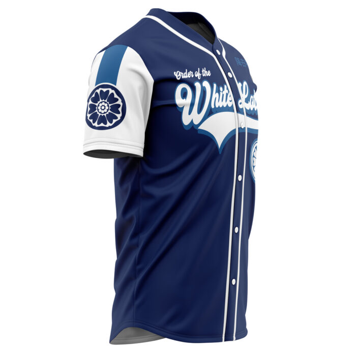 White Lotus Avata AOP Baseball Jersey SIDE Mockup - Avatar The Last Airbender Store