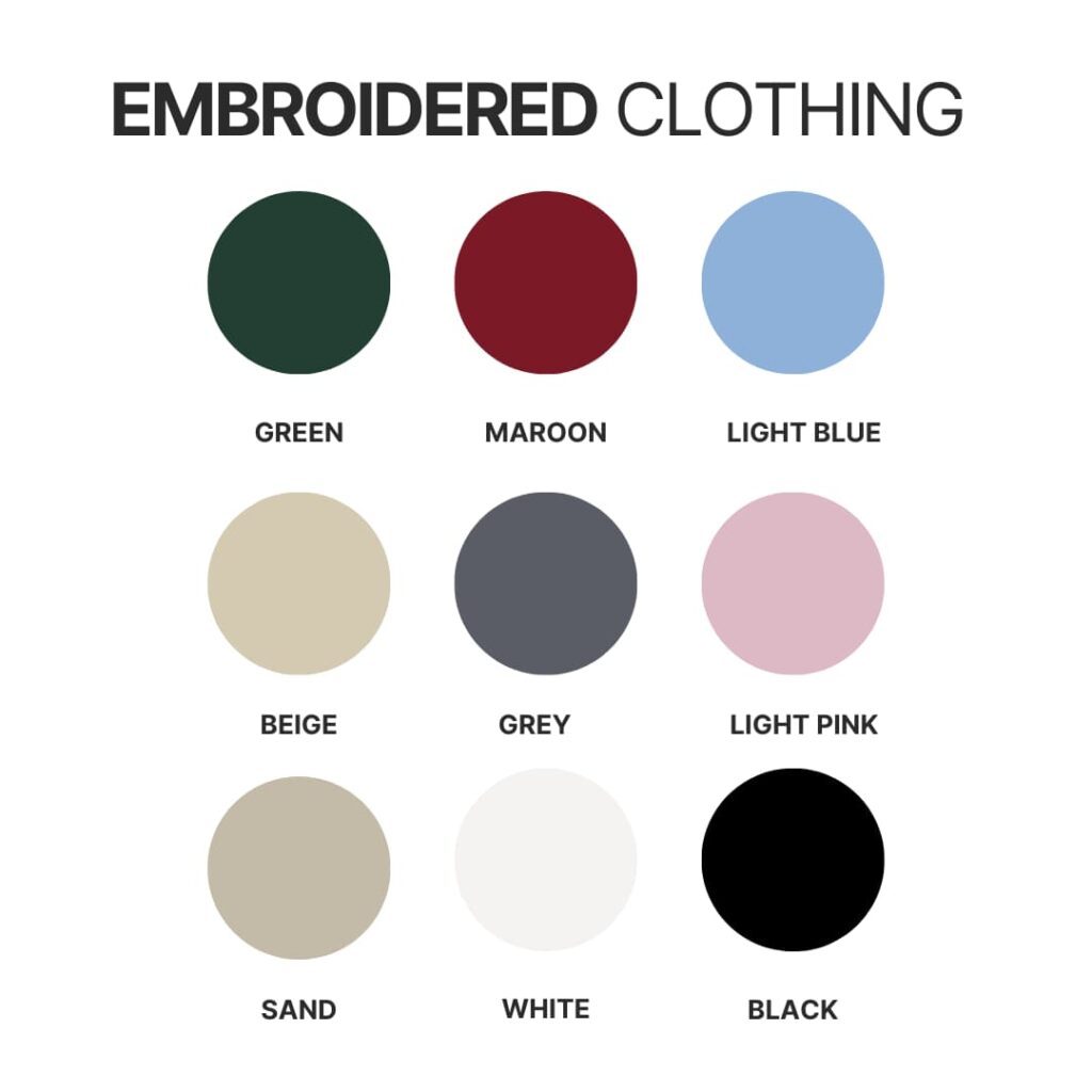 Embroidered clothing color chart 3 - Avatar The Last Airbender Store