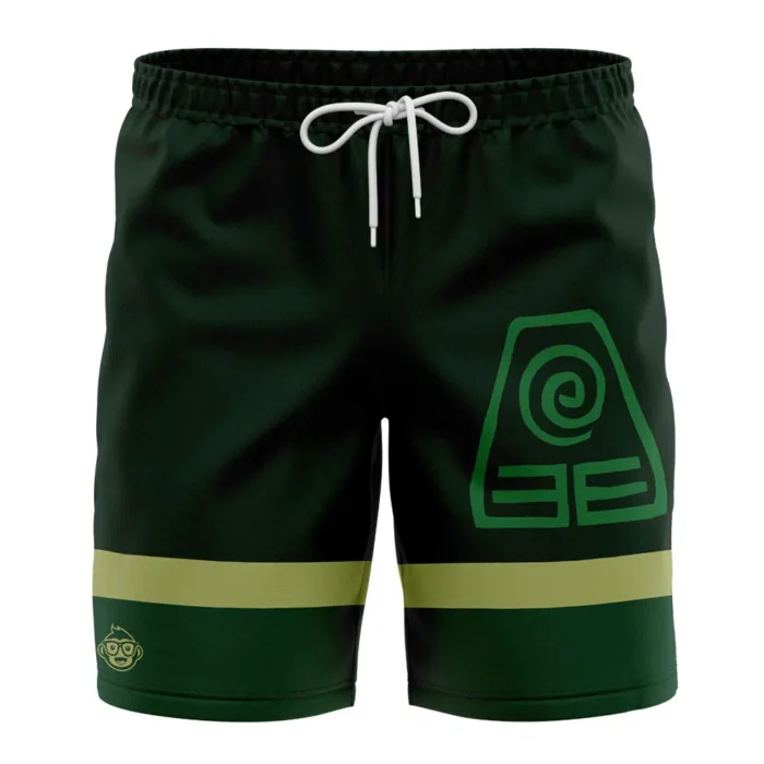 Earthbender Avatar Swim Trunks Board Shorts FRONT Mockup - Avatar The Last Airbender Store